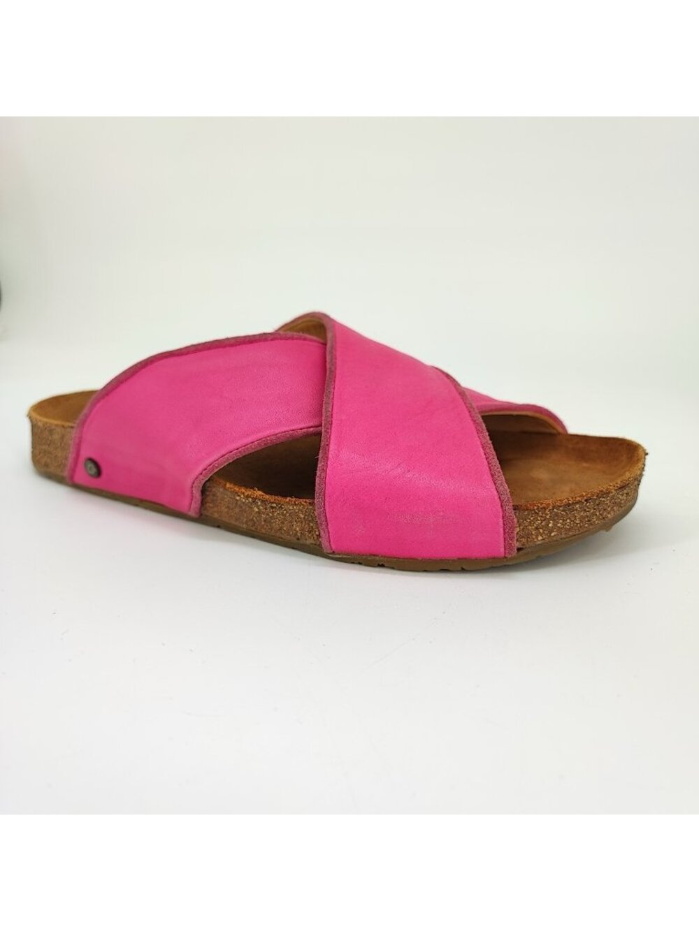 Haflinger Criss Cross Women's Size 10 Sandals Leather Fuchsia Crisscross Shoes